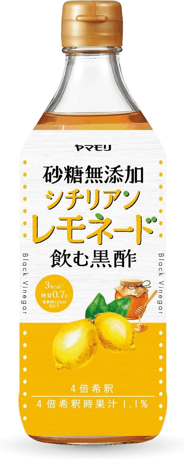 ヤマモリ 砂糖無添加 シチリアンレモネード黒酢 500ml:パッケージ